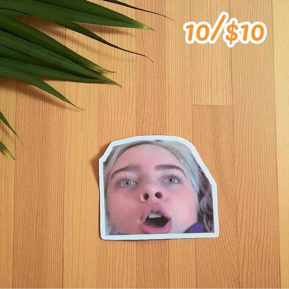 Surprised Billie Eilish Meme Sticker – 2 1/2” - Picture 1 of 1